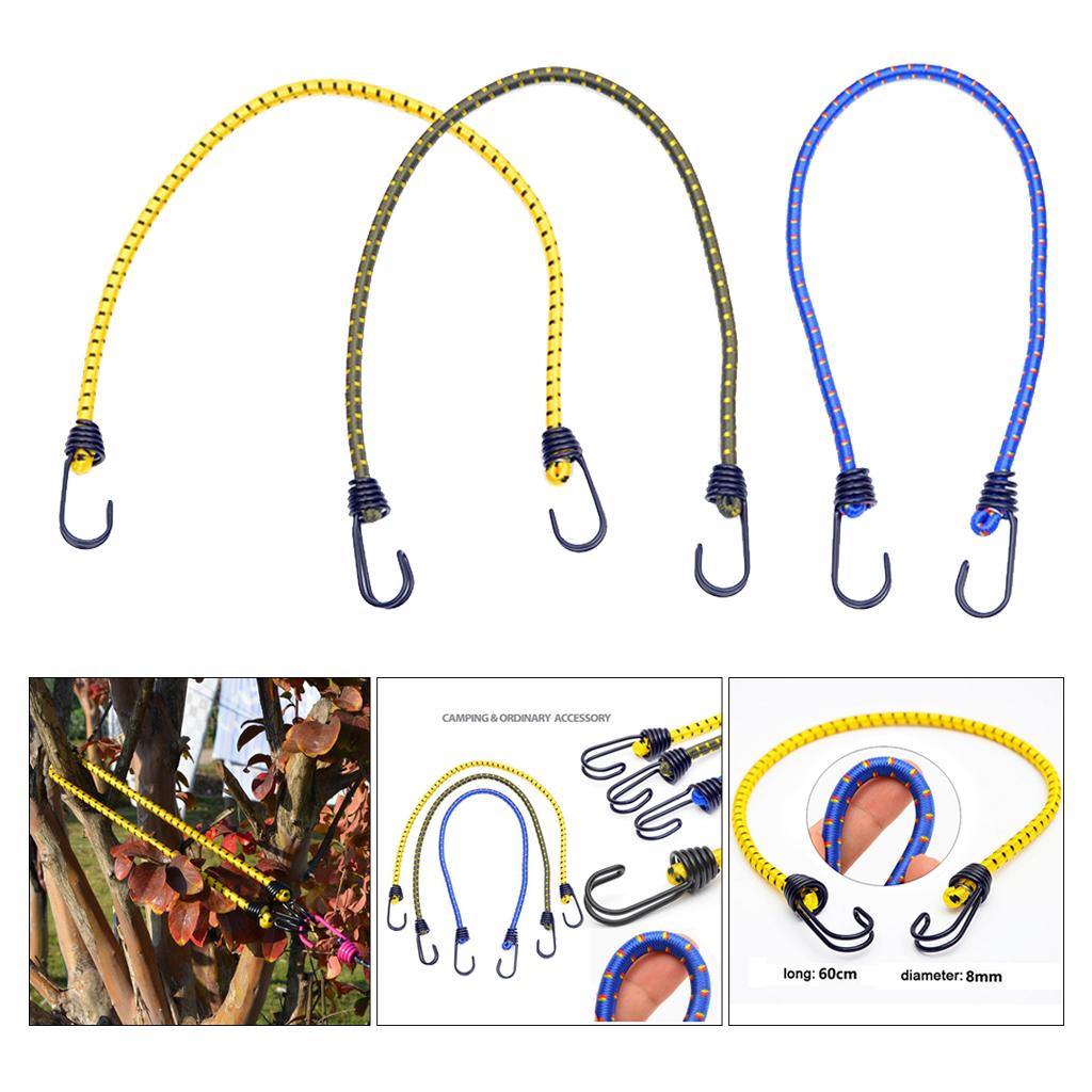 24'' Bungee-Seil mit Haken Latex Stark Elastisch Gepäckseil Widerstandsgestell Fracht Camping Wohnmobil Handkarren Spanngurte