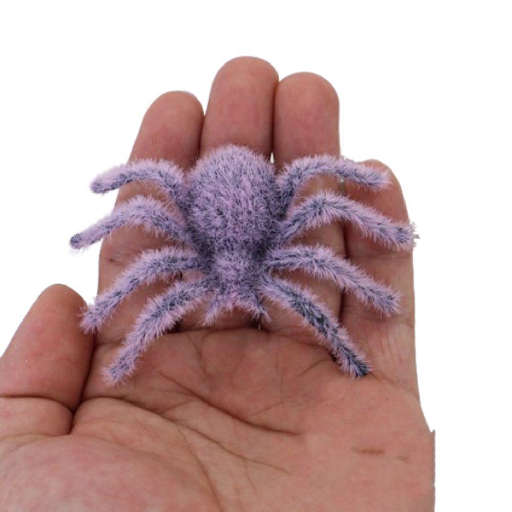 3D Halloween Plush Spider Realistic Artificial Spider Flocking Black Spider  Party Prop