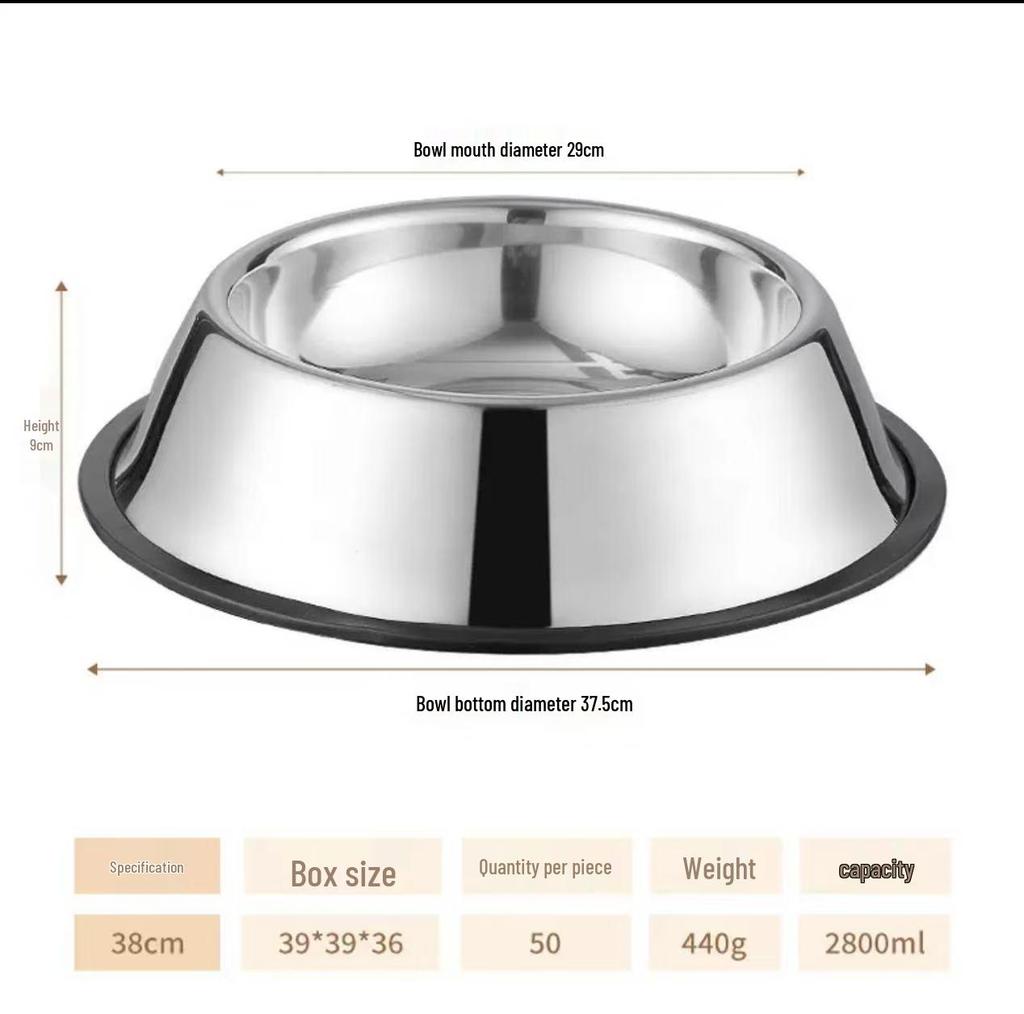 Non-Slip Stainless Steel Pet Food Bowl for Cats & Small Dogs - Thick, Drop-Resistant Design