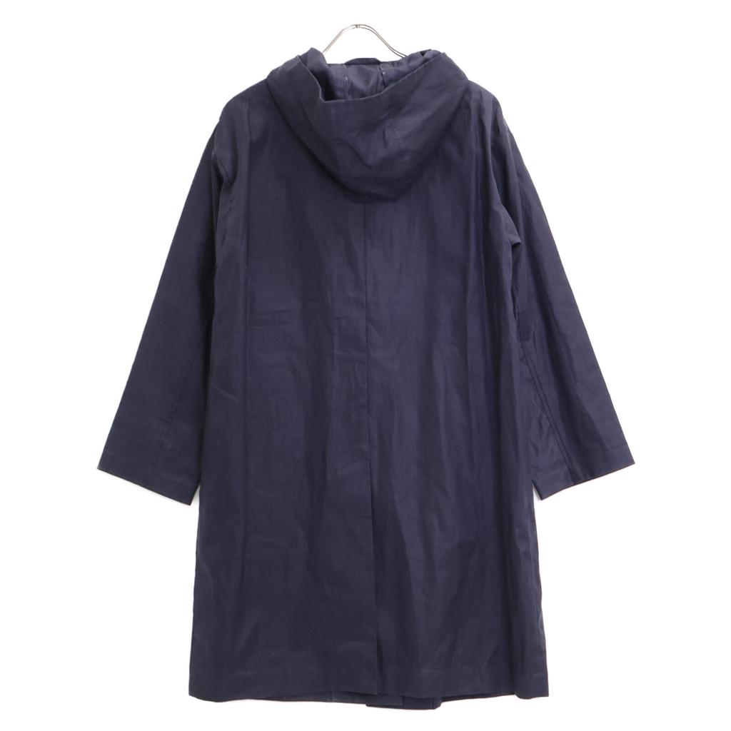 MACKINTOSH LM-015B Navy 100% Linen Hooded Coat Coat 34 NavyUsed