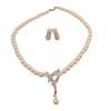 Versatile Alloy Pearl Bridal Necklace & Earrings Set for Women N6364