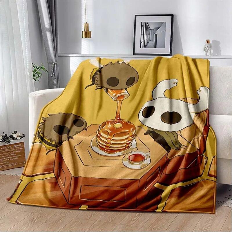 Spill Hollow Knight 3D-trykket Kunst Fleecepledd for Senger Fottur Piknik Tykk Dyne Sengeteppe Fleece Kastepledd