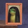 1Pc Mini Wooden Photo Frame Frog Fridge Magnet Funny Green Frog & Haircut Modern Kitchen Decor Refrigerator Ornament