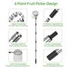 Long Handle Fruit Picker Metal Fruit Harvesting Claw with Cloth Bag Stainless Steel Pole Adjustable Tree Fruit Harvester for Apples