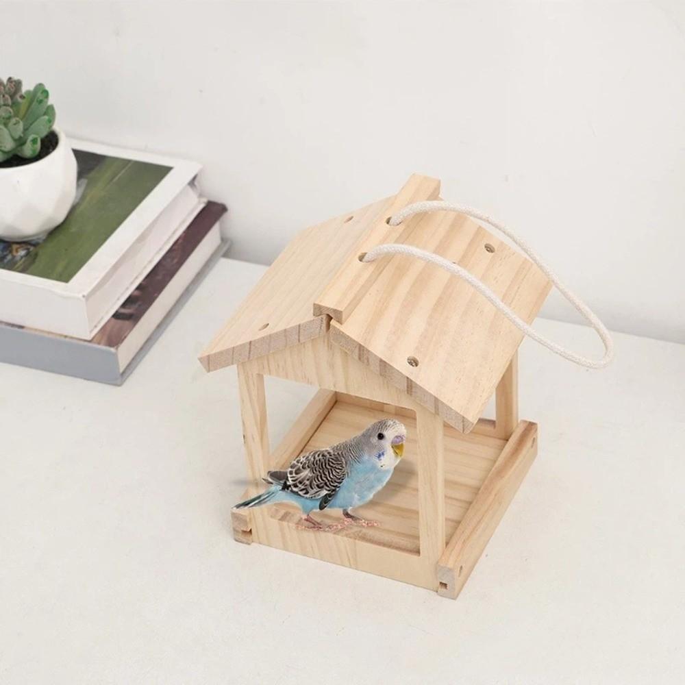 Rustic Hummingbird Feeders Wooden Hanging Birdhouse Pet Supplies Open Bird Feeder  Balcony