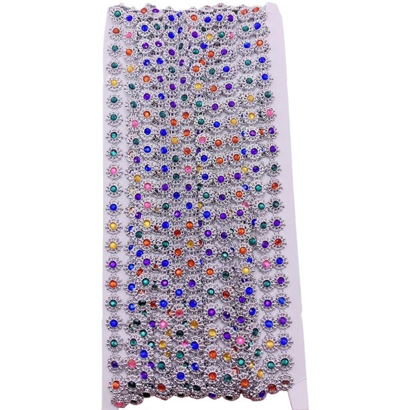 

Fashionable Chain Trim Minority Costume Decorative Chain Tape with Rhinestones for Dress and Costume Handcrafting серебряный