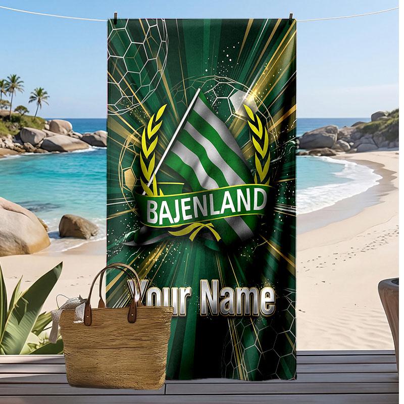 Asciugamano da Spiaggia Personalizzato Stampato Hammarby Logo Calcio Supporto Nome Personalizzato Testo Asciugamano Assorbente Per Sport Viaggio Regalo Speciale