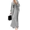 Completo Casual Due Pezzi in Lino con Scollo a V, Taglio Ampio, Manica Lunga, Pantaloni a Gamba Larga, Tessuto Leggero e Traspirante, Adatto per l'Uso Quotidiano