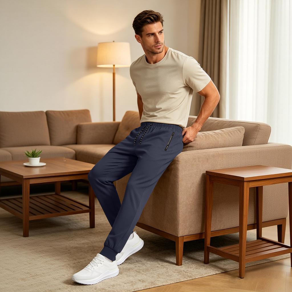 Men Lightweight Athletic Jogger Pants Quick Dry Running Golf Elastic Fitness Tapered Sweatpants Comfortable Workout Bottoms
