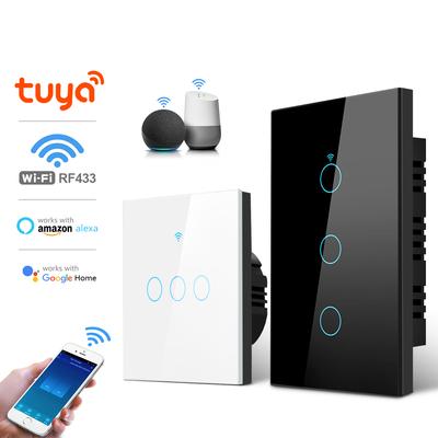 Tuya Smart Life Lichtschalter WiFi Touch Sensor Smart Switch App Fernbedienung Kein Neutralleiter 110V 220V für Alexa Google Home
