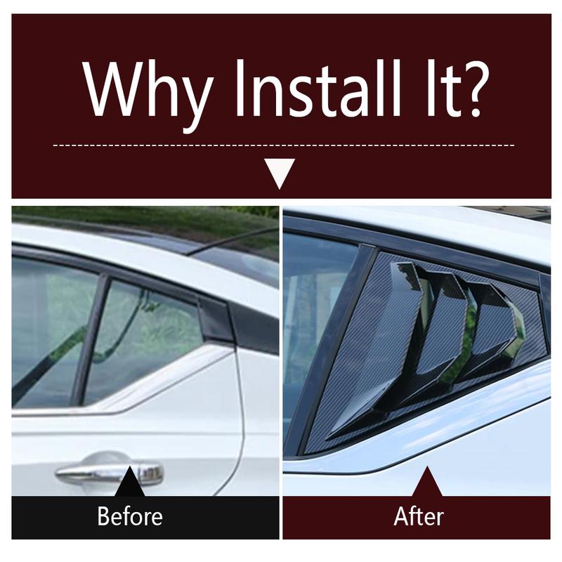 2PCS Car Rear Window Shutter Triangle Deflector Decoration Cover Trim Exterior Accessories For Nissan Altima / Teana - 2025
