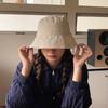 Wide Brim Bow Bucket Hat Solid Color Summer Sun Hat Simple Sunscreen Fisherman Hat  Camping