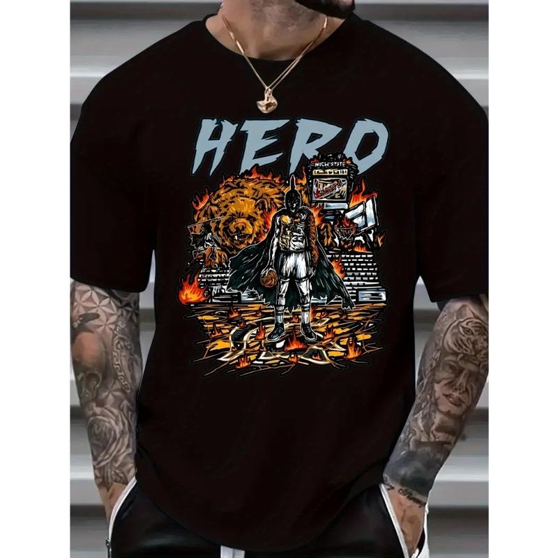 European Size Large Size Men s Casual T-shirt, PLUS SIZE S чёрный