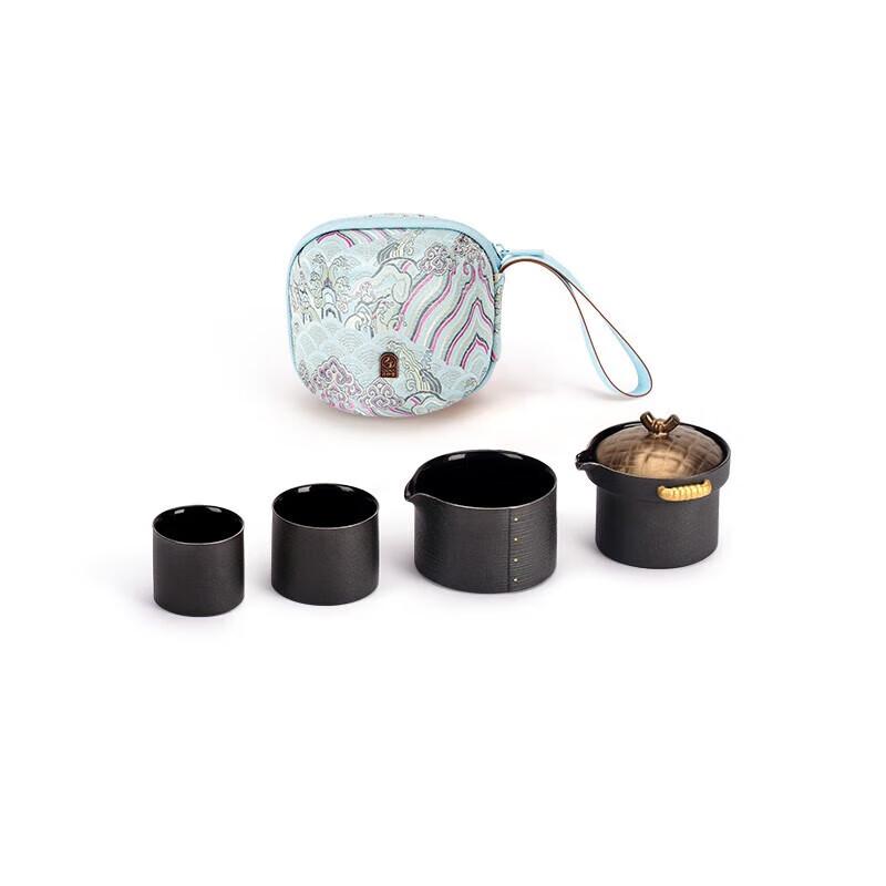 Edenus Portable Silver Tea Set (One Pot, Two Cups)