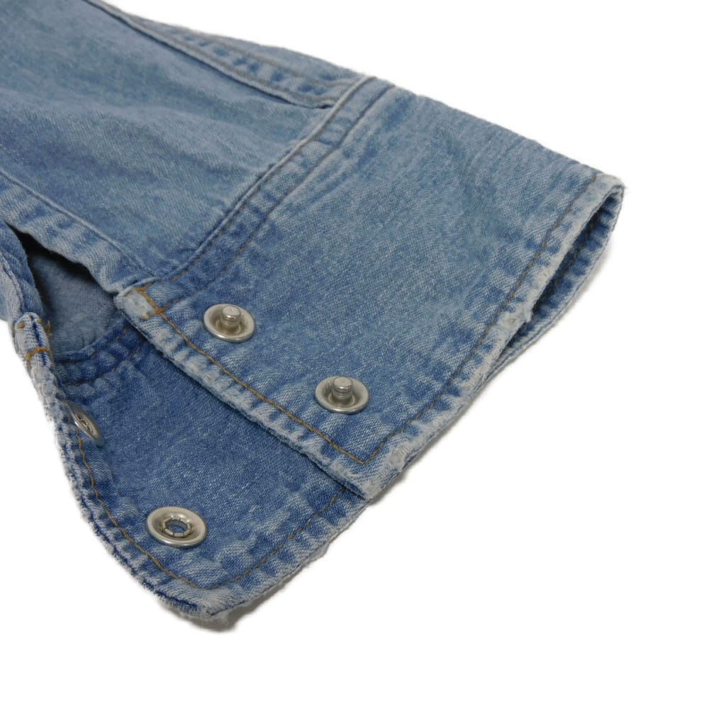 Used 9921 Western Denim Shirt 417374 Y890L 7832 S Crushed 16 Stainless Steel Eddie Era Cotton Washed Blue Men's from