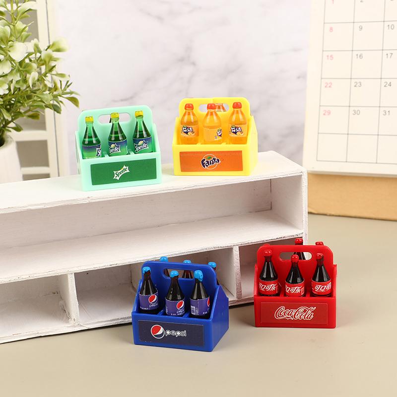 1Set Dollhouse Miniature Cola Soda Sprite Bottles Modle Kitchen Diy Accessories
