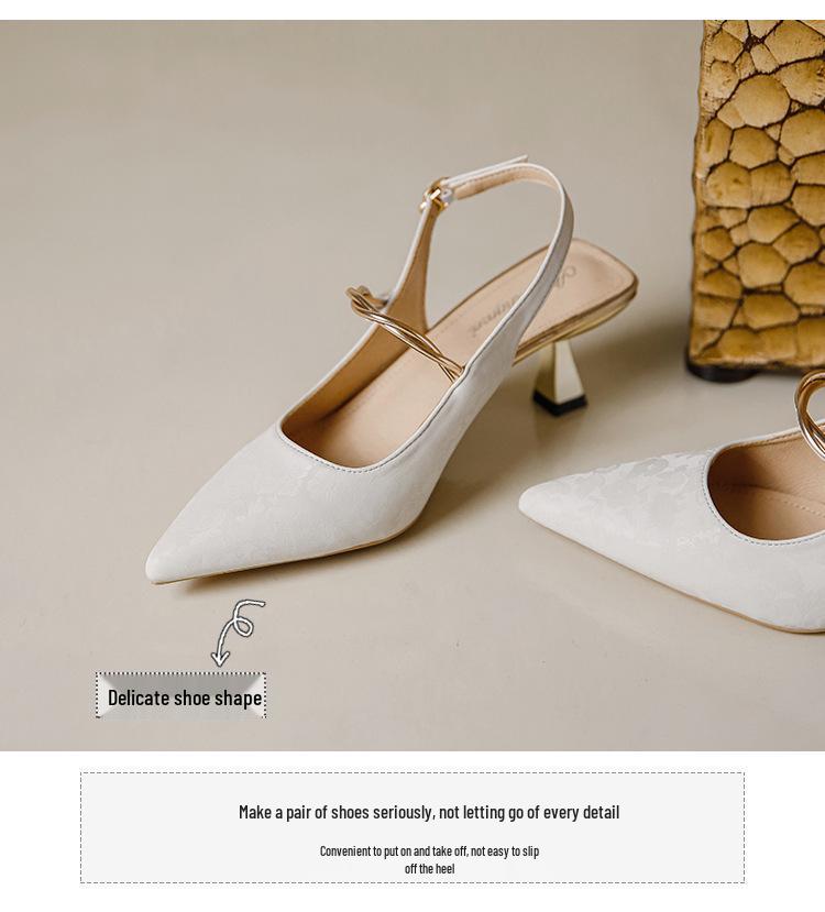 New Chinese Style High Heel Women's Shoes with Pearl Strap - Fashionable and Trendy