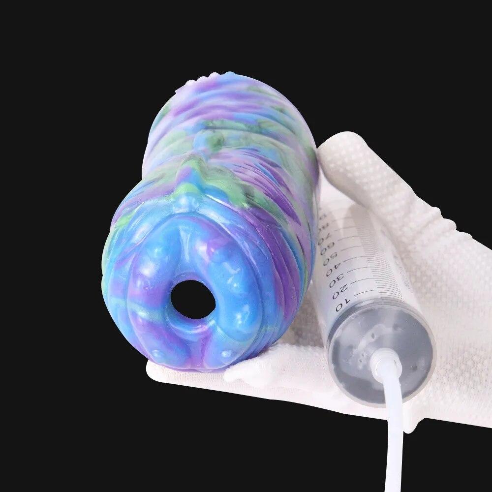 Water Squirting Masturbation Cup Silicone Masturbator for Men Manual Penis Training Sex Toy Gay Pussy Doll Vagina