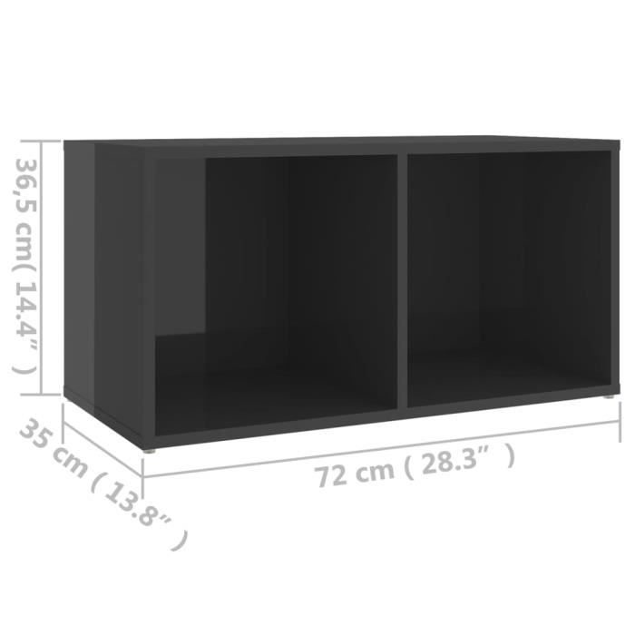 VidaXL TV Stand Glossy Grey 72x35x36.5 Cm Particleboard