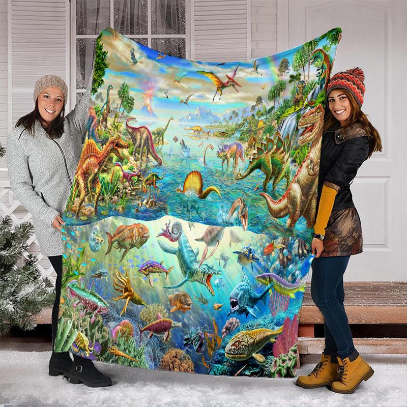Dinosaur Adventure Blanket Perfect All Seasons Soft Comfortable Sofa Office Nap Travel Birthday Gift Christmas Present