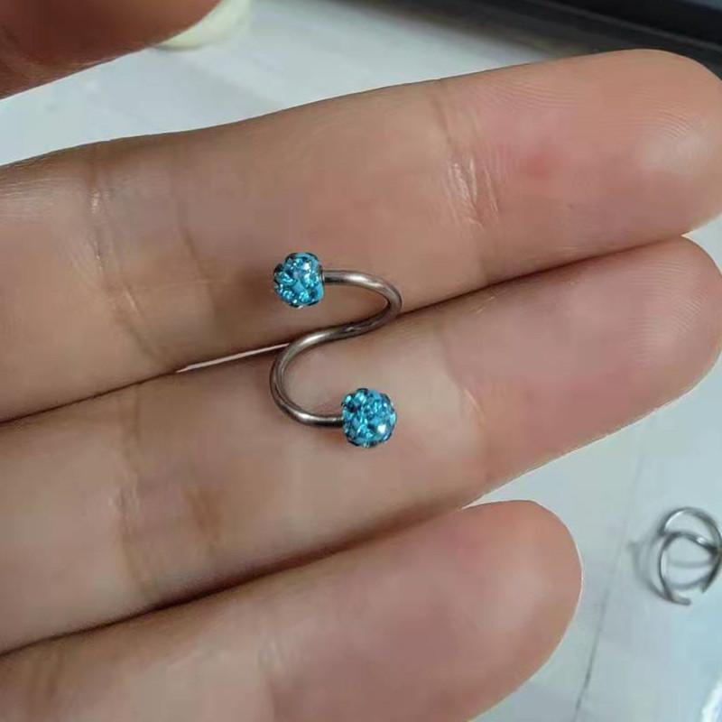 Edelstahl-Twist-Ohr-Helix-Knorpel-Ohrring-Bolzen-Körperpiercing