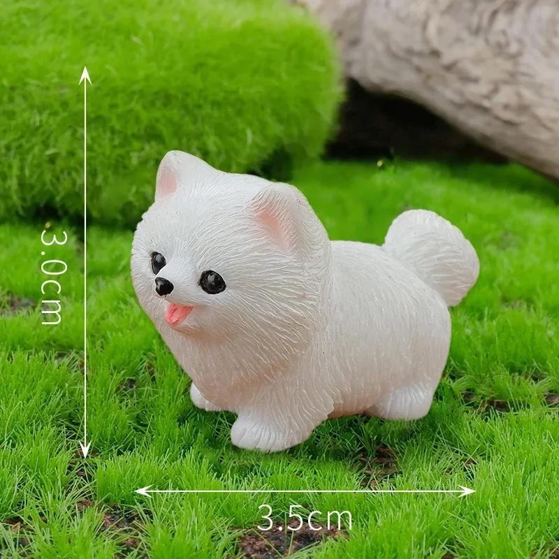 Kawaii Resin Cute Mini Dog Ornaments Figures Miniature Things Statues Dollhouse Room Home Decor Items Desk Accessories