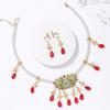 Ethnic Style Pearl Jewelry Set Vintage Tassel Eyebrow Pendant Women Jewelry Suit  Wedding