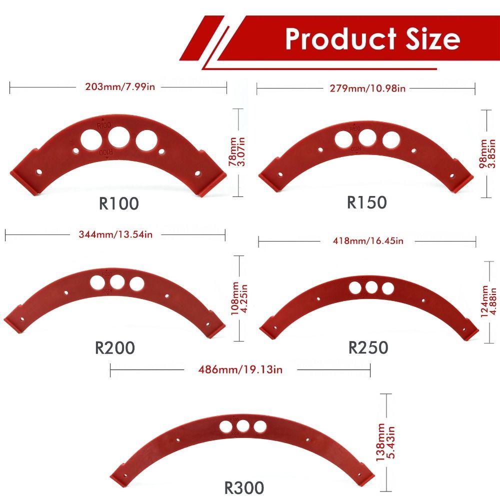 Precise Inner & Outer Woodworking Round Formold Plastic Template Semi-circular Template Router Templates