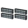 4Pcs Terminal Strip Block TB Fixed Large Current Dual Row Terminal Barrier Strip 600V 45A 6 Position (4506)