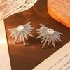 Fashion Personality Wings Full Diamond Earrings Exaggerated Sunflower Earrings High Sense Celebrity Ladies Earrings