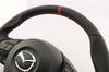 KENSTYLE Original Steering Wheel MA08 for Mazda Axela Black Leather with Red Line All Nappa Leather (BM/BY series) 2013/11-2016/6, (Red Stitching),