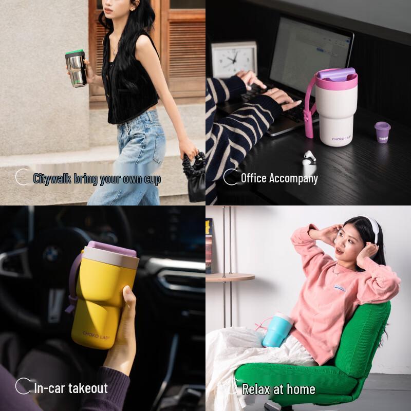 Chakolab Ceramic Coated Dual-Drink Insulated Stainless Steel Mug