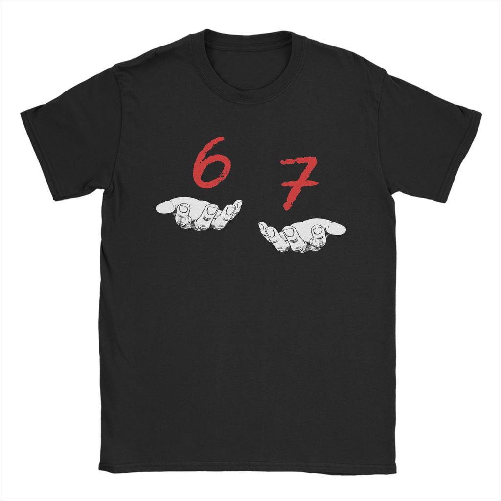 Men Women Fun Six Seven 6 7 Meme T Shirts  Cotton Clothing Funny Short Sleeve Crew Neck Tee Shirt Big Size T-Shirt