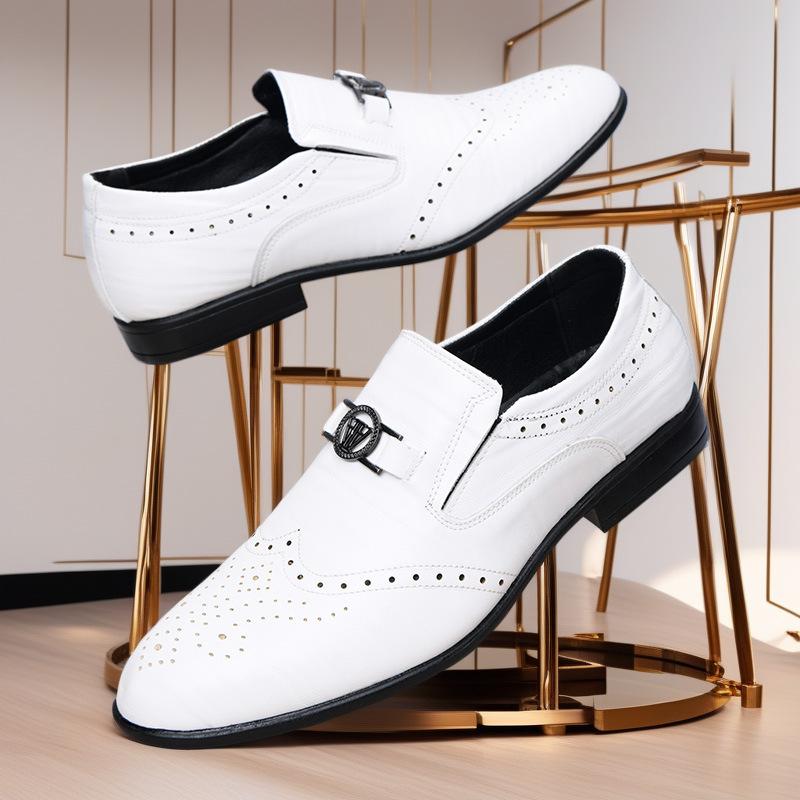 Spring and autumn new Brock glove shoes men's business retro one-pedal lazy shoes casual leather shoes men's formal wear
