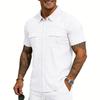 Cotton Linen Shirt Men Pocket Casual Beach Short Sleeve Solid Color Male Tops T-shirts Vintage Streetwear Comfort Casual Shirts