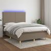 VidaXL Slat Bed Base with Mattress and LED, Upholstered Bed, Double Bed, Adult Bedroom Interior Bed, 3135273