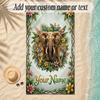Animals Theme Soft Beach Towel Personalized Custom Name Text Towel Portable for Beach Pool Travel