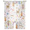 Autumn Forest Cartoon Animals Bear Fox Owl Sheer Curtains for Windows Tulle Curtains for Living Room Bedroom Children Room Decor