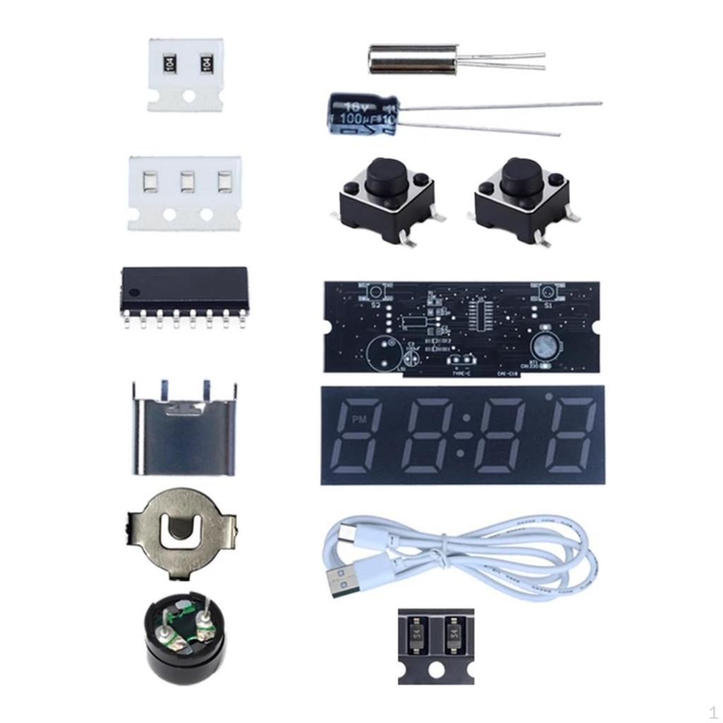 Compact DIY Digital Clock Kit with RGB Beads for Home And Office