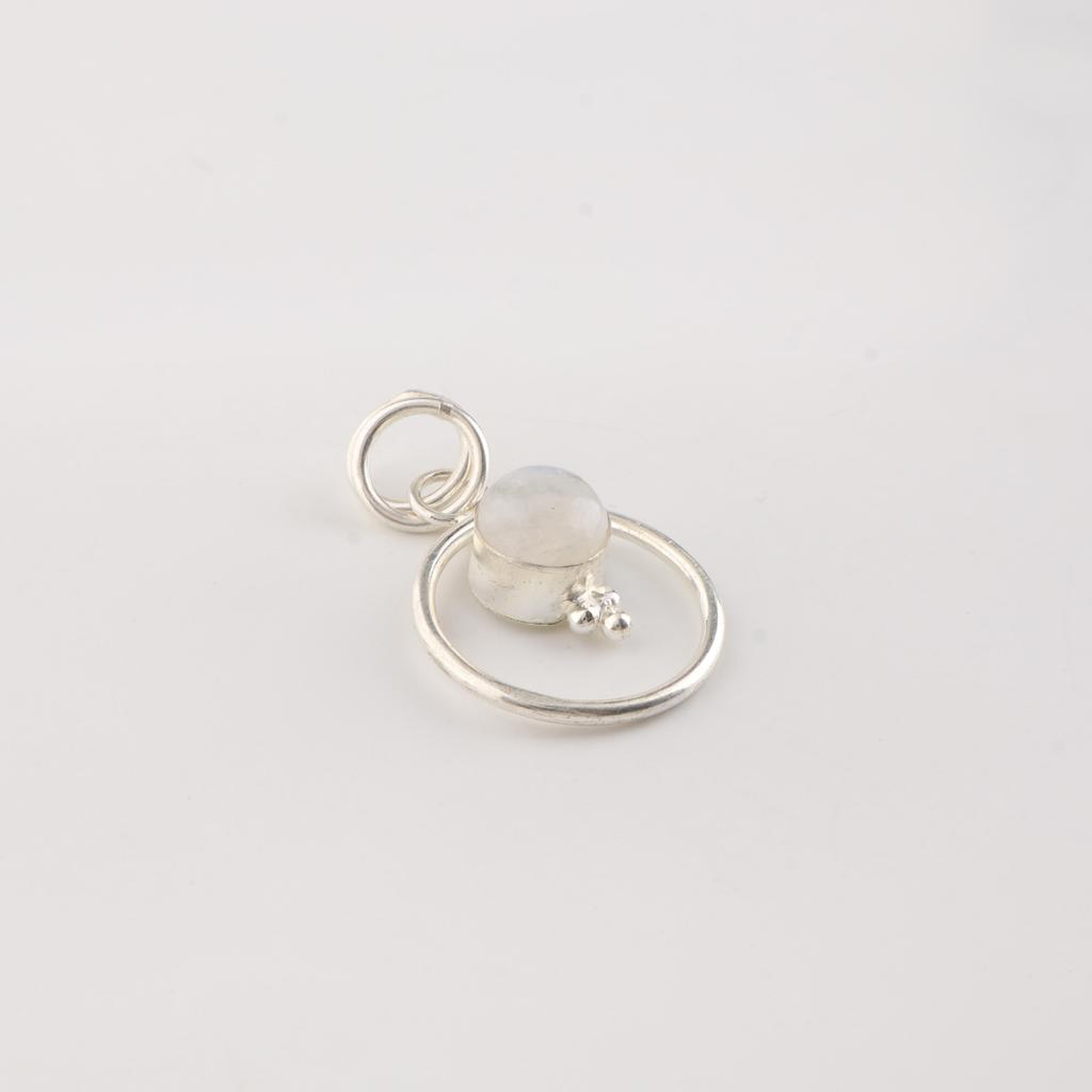 Rainbow Moonstone Gemstone 925 Sterling Silver Handmade Jewelry Designer Pendant 1.2" For Wedding Gift PP-68-29