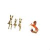 Handmade Bunny Horse Family Figurine Sculpture Tabletop Ornament Animal Centerpiece for Cabinet