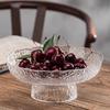 Glass Fruit Plate - Elegant High-Footed Dessert and Snack Holder for Living Room Coffee Table.