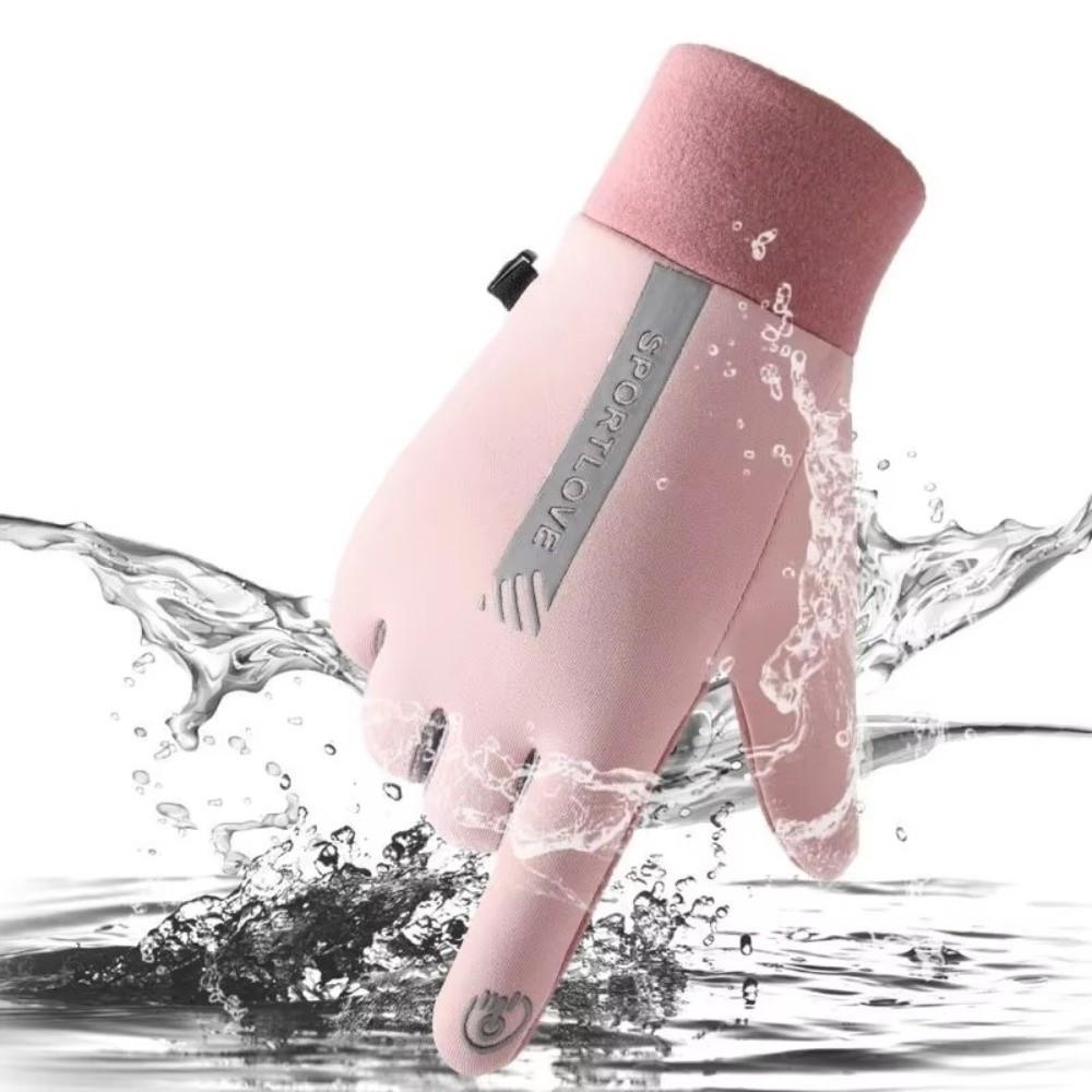 Plush Ski Gloves Windproof Cycling Mittens Unisex Touch Screen Gloves  Outdoor