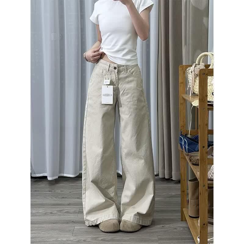 Petite Casual Wide-Leg Denim Pants for Women L