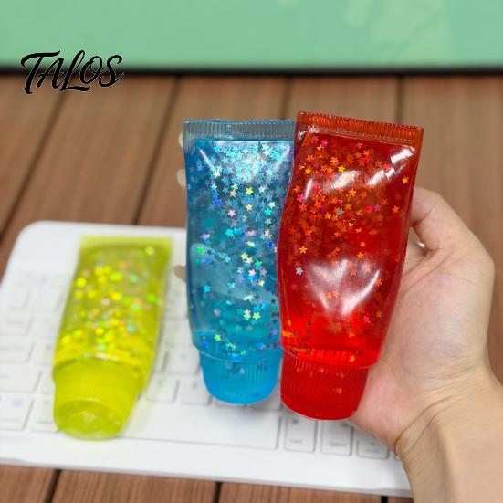 Toothpaste Tube Stress Toy Clear Squeeze Toy, Relief Star Glitter Portable Reliever Slow Rising Soft Transparent Sensory Relaxation