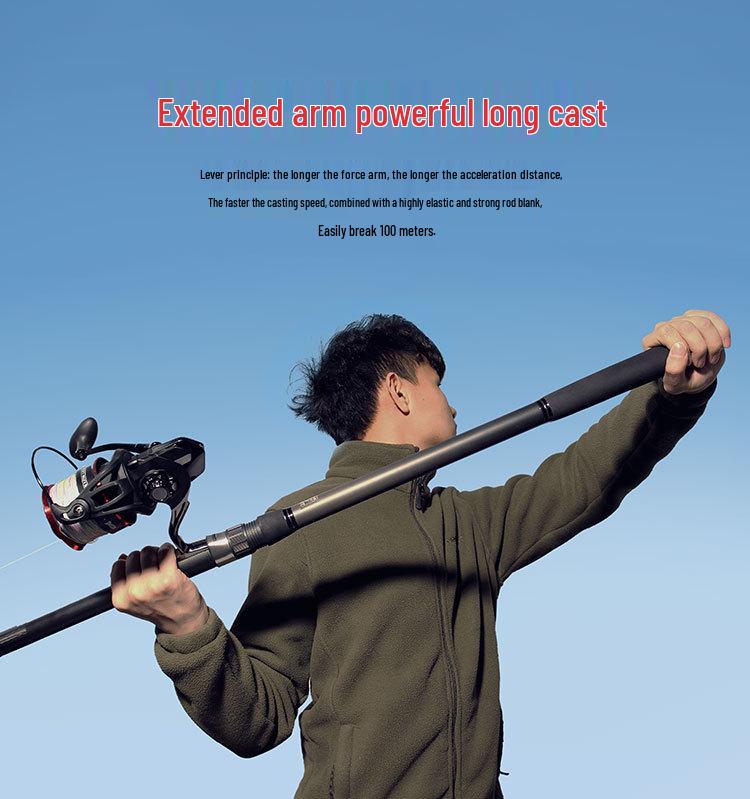 Linhu Carbon Ultra-light Long Cast Fishing Rod Set for Sea, Grass Carp, and Bighead Carp.