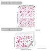 4 Stück Valentinstag Fensteraufkleber Niedliches Rotes Herzmuster in Aquarell Elektrostatisch Hochzeitsparty Hausdekorationsaufkleber