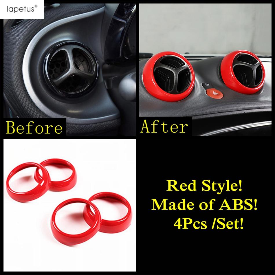 For Smart 453 Fortwo 2015 -  Dashboard AC Air Vent Window Lift Head Lamp Warning Light Cover Trim Red Accessories Interior