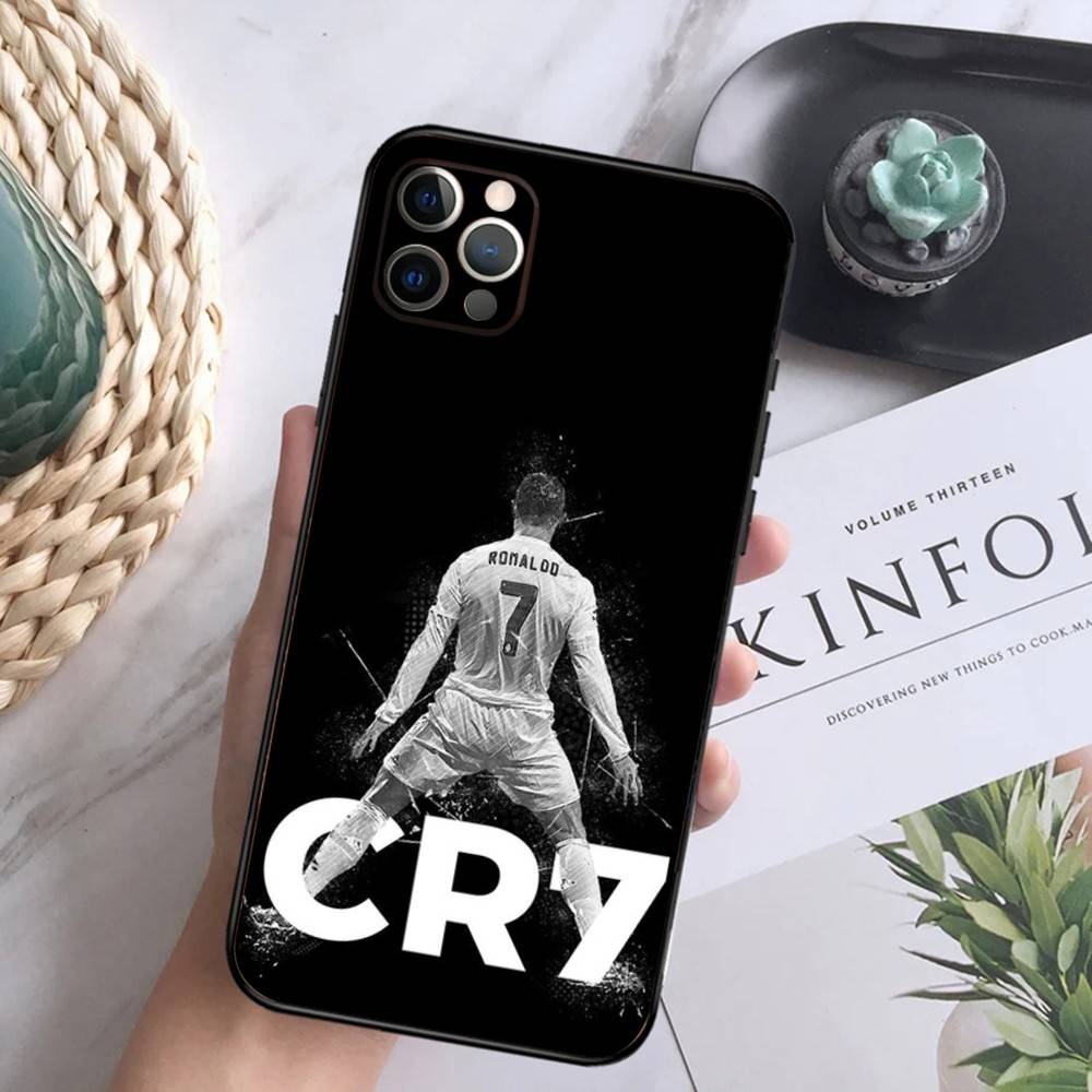 Fotbalový C-CR7 R-RonaldoS-S Kryt na telefon Pro iPhone 16,15,14,13,12 Mini 11 Pro XR,X,XS,MAX 7,8 Plus Silikonový Kryt Měkký Černý