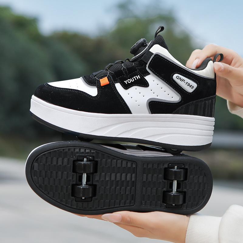 

Студентські кросівки-втікачі Чотириколісні дитячі двоколісні деформовані роликові ковзани Чоловічі та жіночі знімні черевики на колесах Осінньо-зимовий вельвет 39